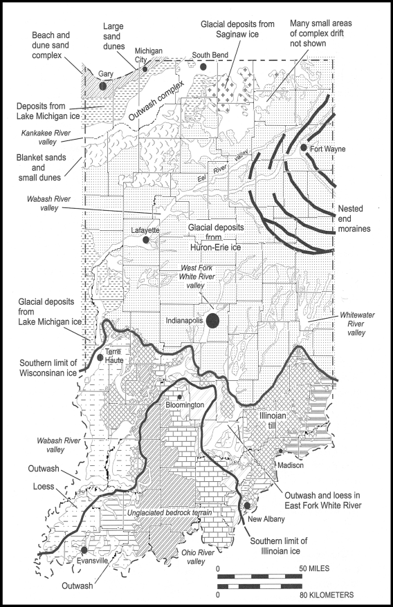 Indiana Glacial Map